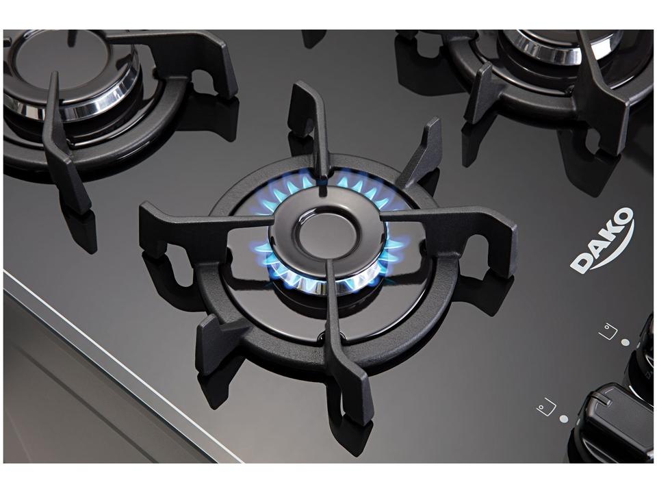 Fogão 4 Bocas Preto Mesa de Vidro Dako Magister - 10