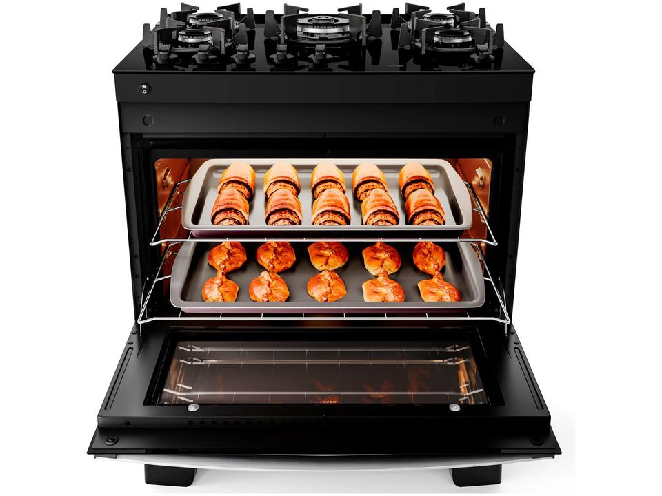 Fogão 5 Bocas Atlas Preto Mesa de Vidro Glass Agile UP - 4