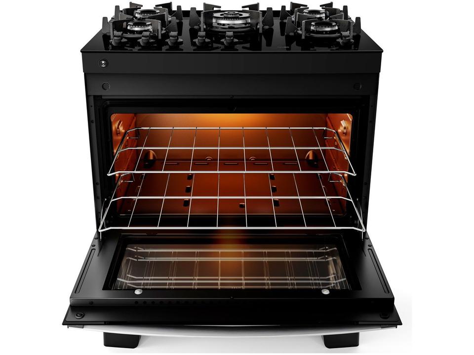 Fogão 5 Bocas Atlas Preto Mesa de Vidro Glass Agile UP - 5