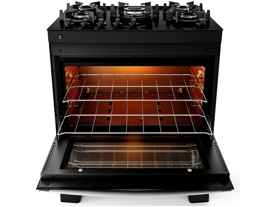 Fogão 5 Bocas Atlas Preto Mesa de Vidro Glass Agile UP - 5