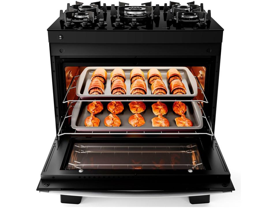 Fogão 5 Bocas Atlas Preto Mesa de Vidro Glass Agile UP - 4