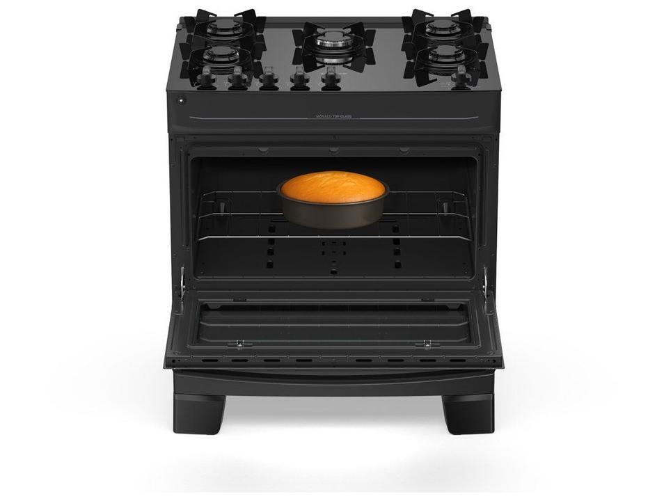 Fogão 5 Bocas Atlas Preto Mônaco Top Glass - 3