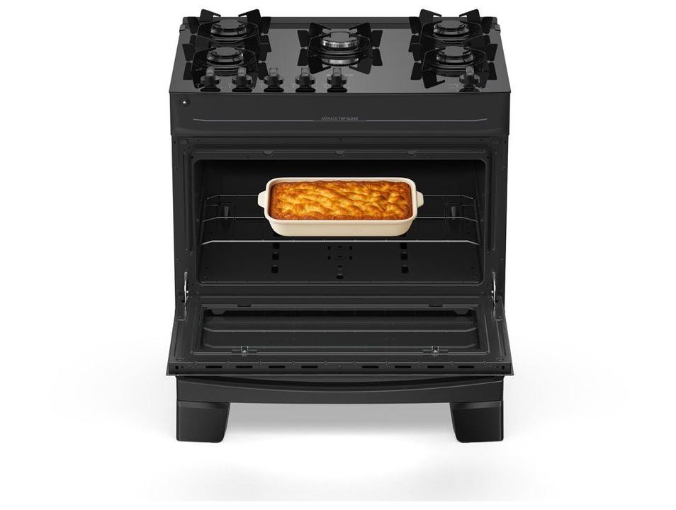 Fogão 5 Bocas Atlas Preto Mônaco Top Glass - 2