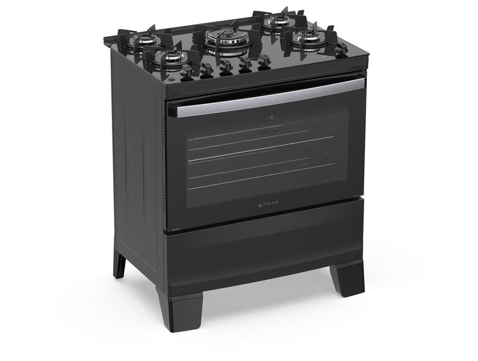 Fogão 5 Bocas Atlas Preto Up Glass Agile - 4