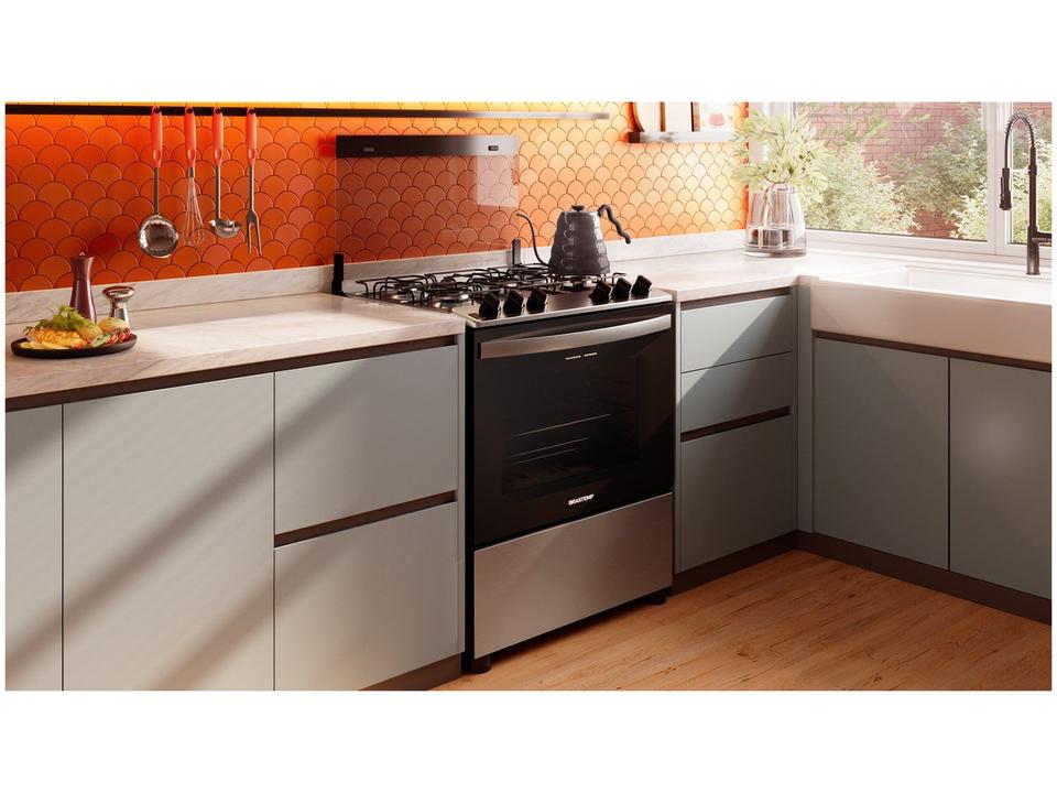 Fogão 5 Bocas Brastemp Cinza e Preto BFS5GDR - 1