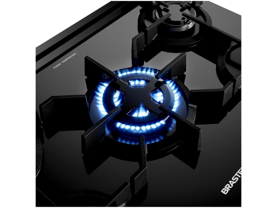Fogão 5 bocas Brastemp Preto Mesa de Vidro BFS5LAE - 12