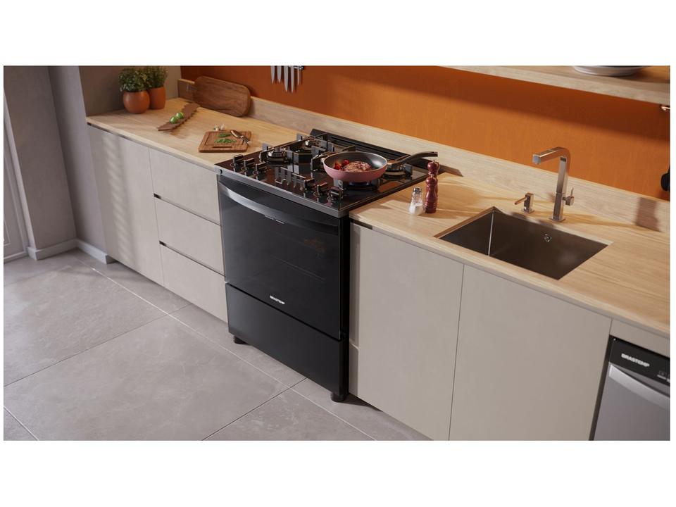 Fogão 5 bocas Brastemp Preto Mesa de Vidro BFS5LAE - 2