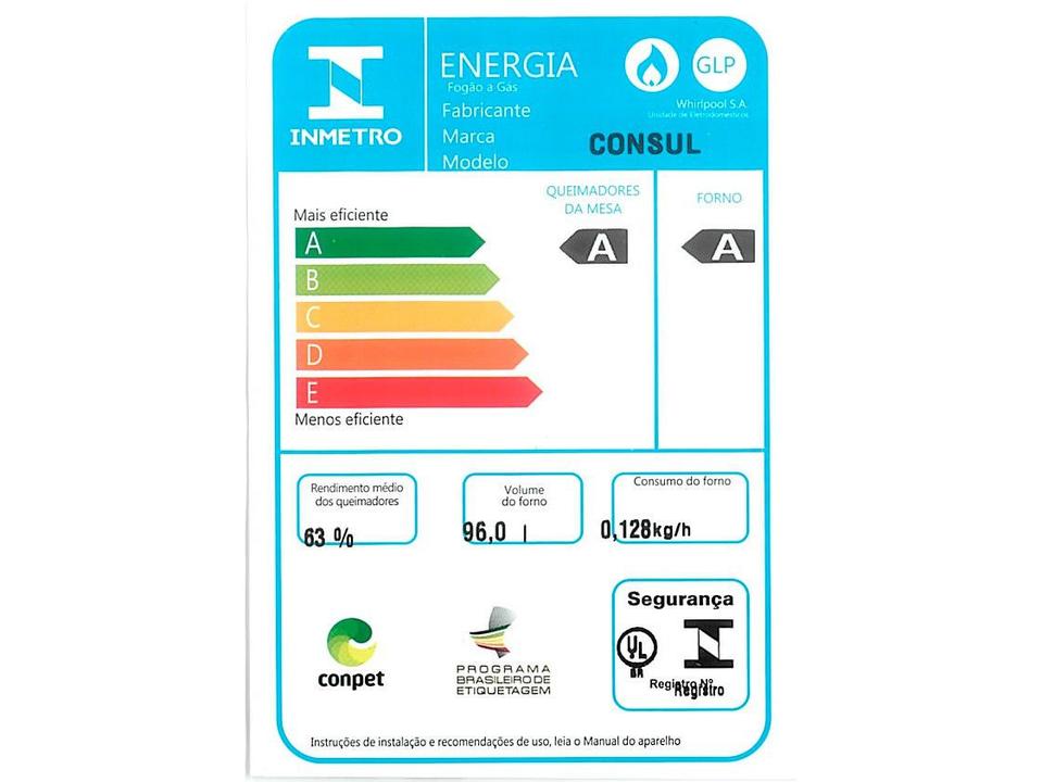 Fogão 5 Bocas Consul Branco CFS5NABUNA - 7