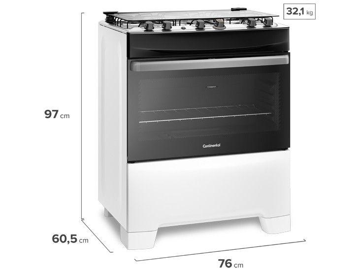 Fogão 5 Bocas Continental Branco FC5IB - 8