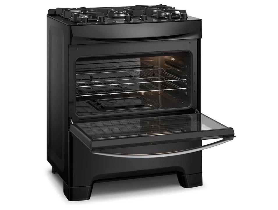Fogão 5 Bocas Continental Inox Mesa de Vidro Preto Tripla Chama FC5GB - 7