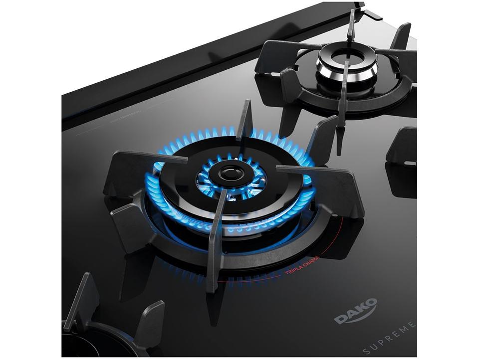 Fogão 5 Bocas Dako Preto Supreme Glass - 7
