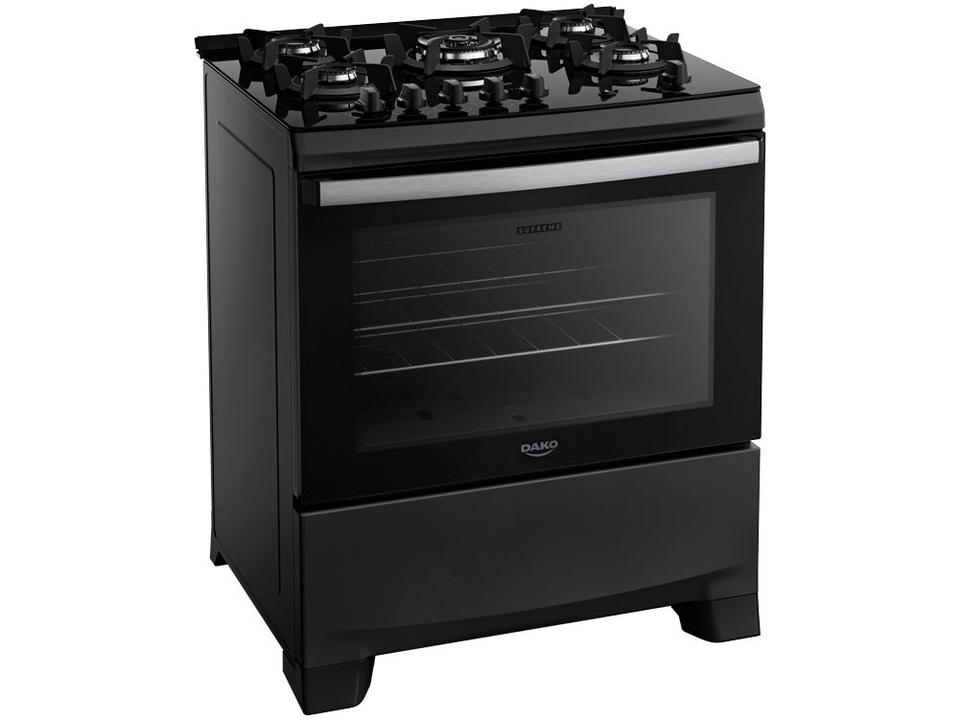 Fogão 5 Bocas Dako Preto Supreme Glass - 2