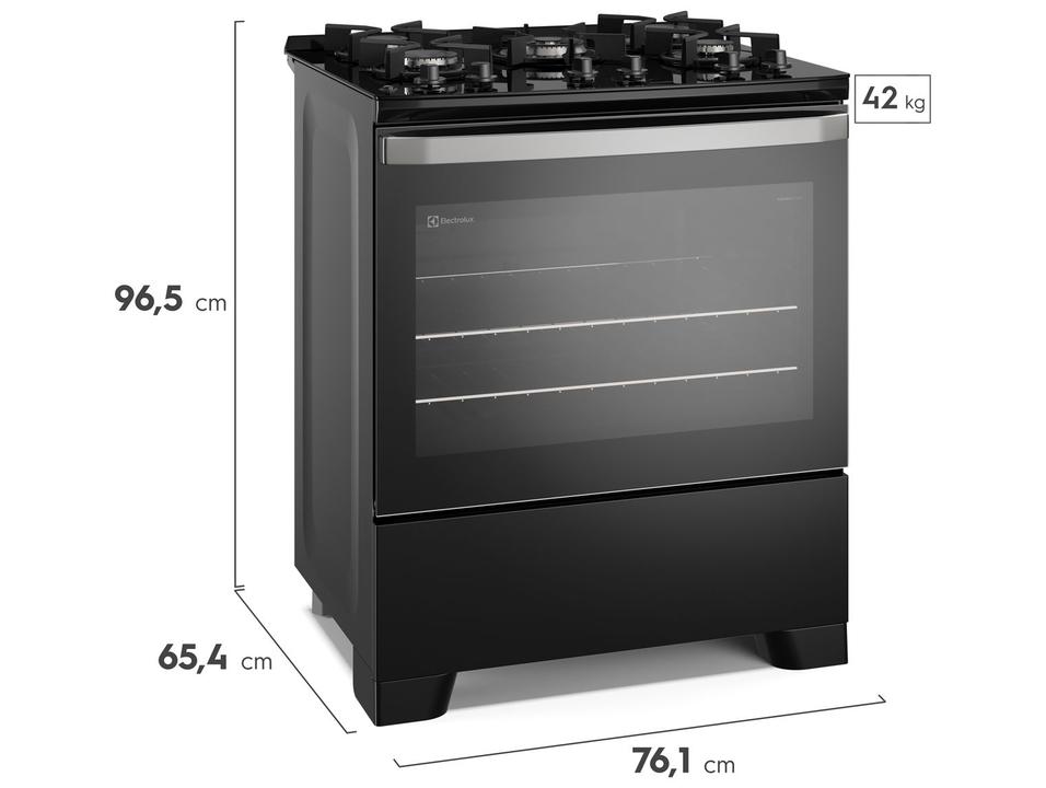 Fogão 5 Bocas Electrolux Inox Preto Mesa de Vidro Efficient FE5GB - 10