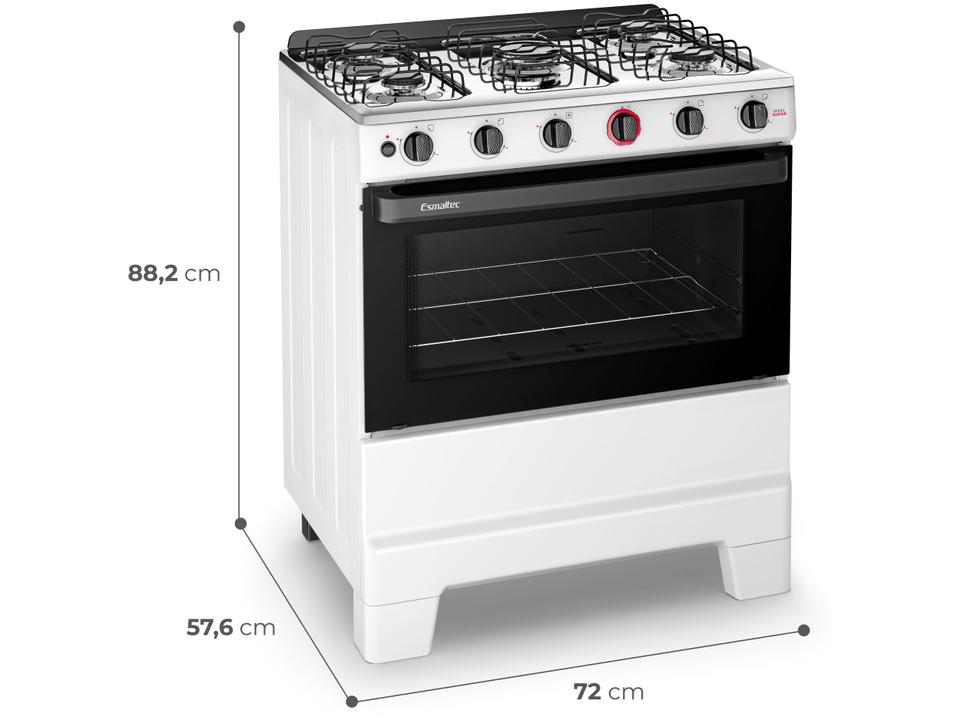 Fogão 5 Bocas Esmaltec Branco Ideal Super BR 5121 - 14