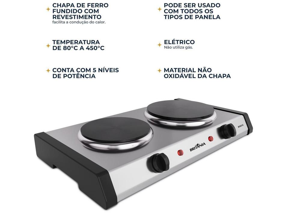 Fogão Elétrico 2 Bocas 2000W Britânia BFG01A - 3