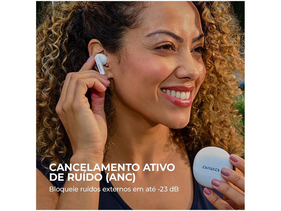Fone de Ouvido Bluetooth Aiwa Eardbud AWS-EB-04-W com Microfone com Cancelamento de Ruído Intra-auricular True Wireless Branco - 3