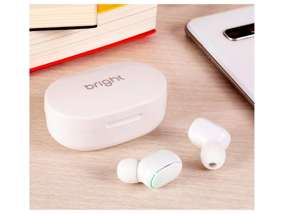 Fone de Ouvido Bluetooth Bright Max Sound com Microfone Cancelamento de Ruído Esportivo Intra-auricular Branco - 2