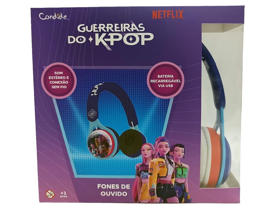 Fone de Ouvido Bluetooth Candide Guerreiras do K-Pop com Microfone Colorido - 6