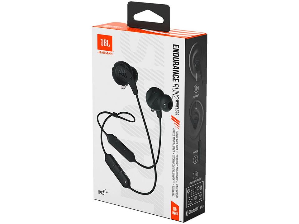 Fone de Ouvido Bluetooth Esportivo JBL Endurance - Run 2 Wireless Intra-auricular com Microfone Preto - 9