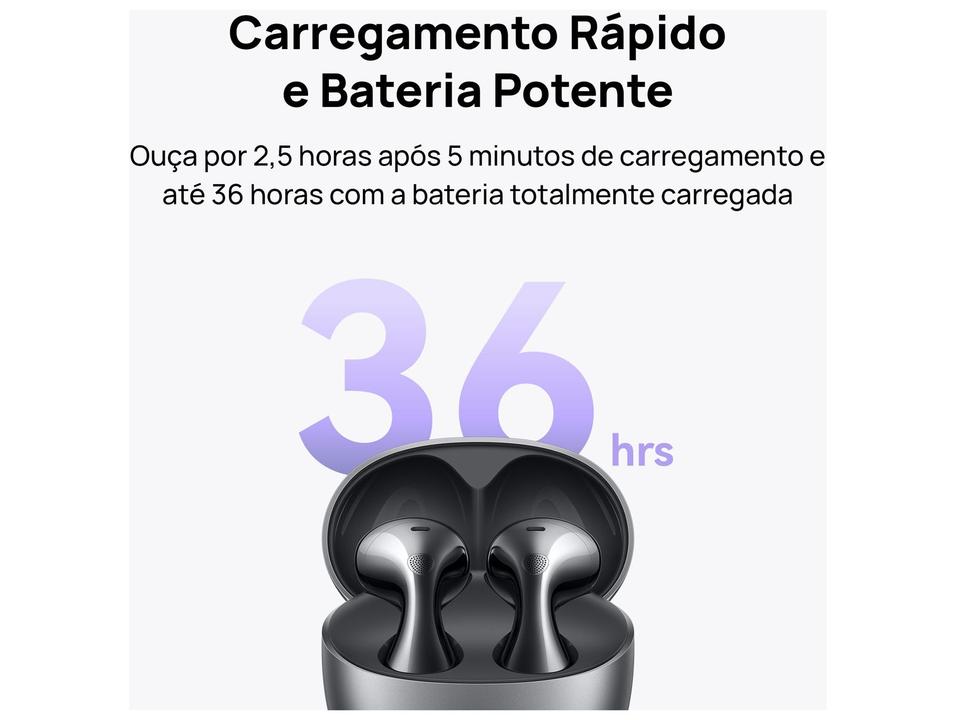 Fone de Ouvido Bluetooth Huawei FreeBuds 6 com Microfone com Cancelamento de Ruído Intra-auricular True Wireless Roxo - 5