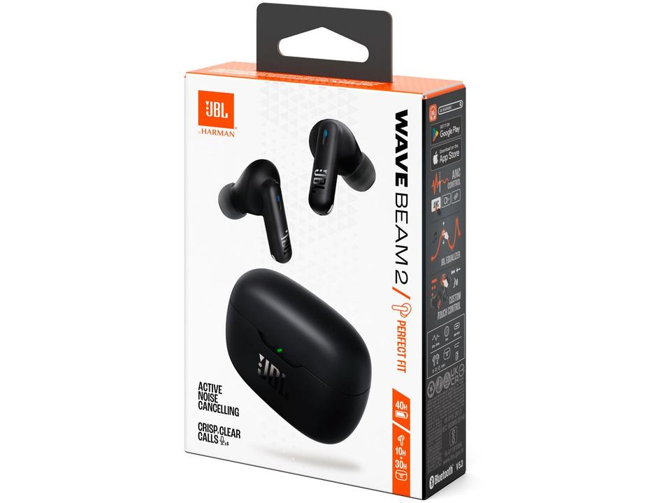 Fone de Ouvido Bluetooth JBL Wave Beam 2 JBLWBEAM2BLK Intra-auricular True Wireless Preto - 12
