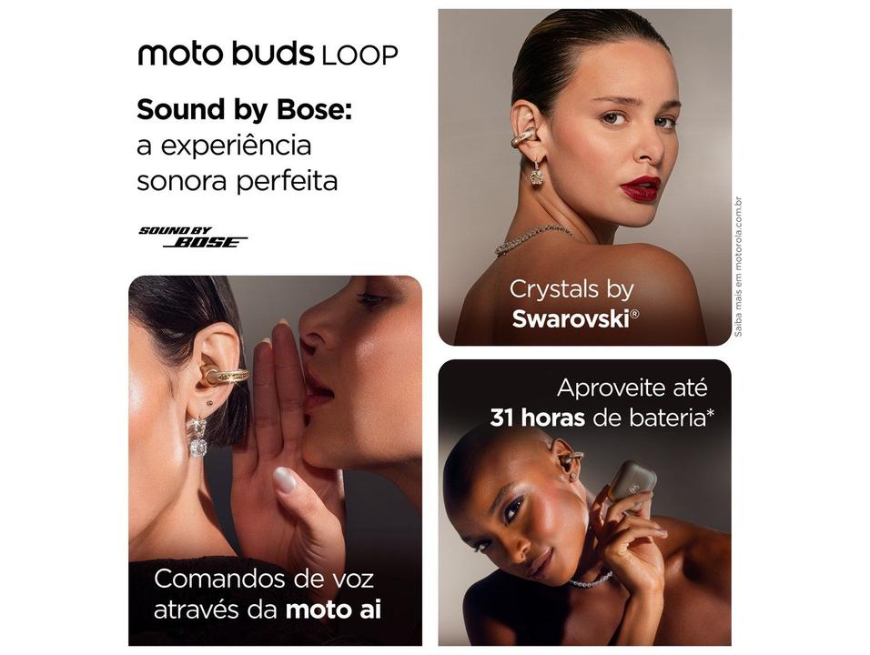 Fone de Ouvido Bluetooth Moto Buds Loop PG38C07170 com Microfone Champagne - 2