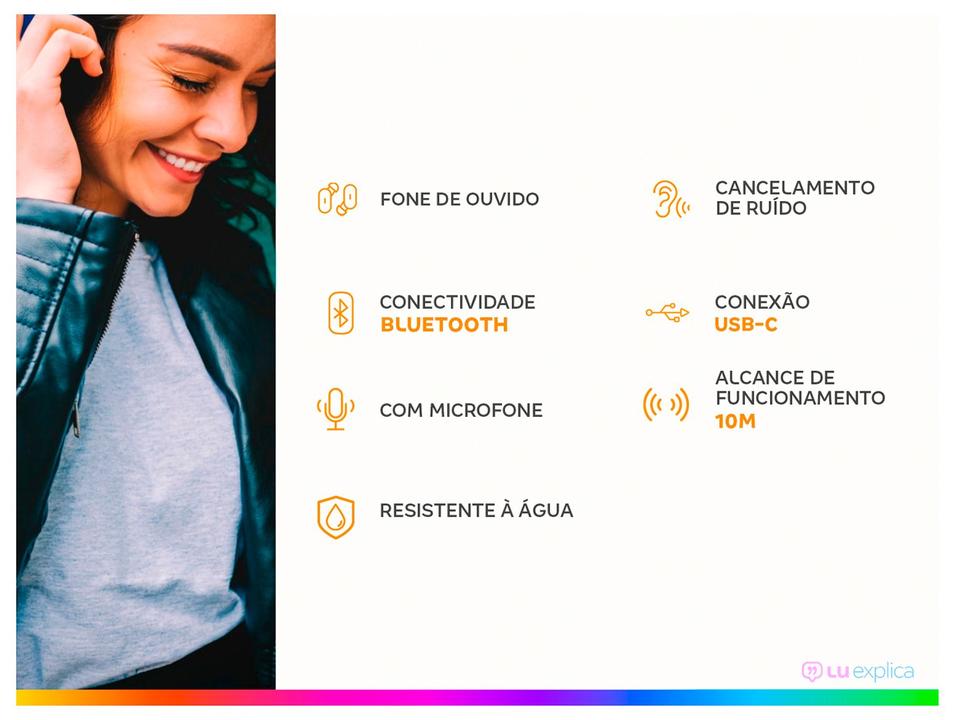 Fone de Ouvido Bluetooth Motorola Moto Buds Bass com Microfone com Cancelamento de Ruído Intra-auricular True Wireless Azul - 1