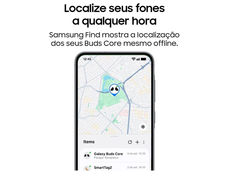 Fone de Ouvido Bluetooth Samsung Buds Core com Microfone Cancelamento de Ruído Esportivo Intra-auricular True Wireless Branco - 4