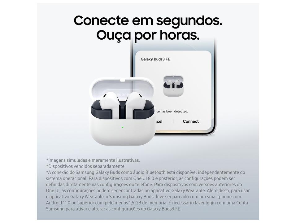 Fone de Ouvido Samsung Buds3 FE com Microfone Cancelamento Ativo de Ruído Esportivo Intra-auricular True Wireless Cinza - 11