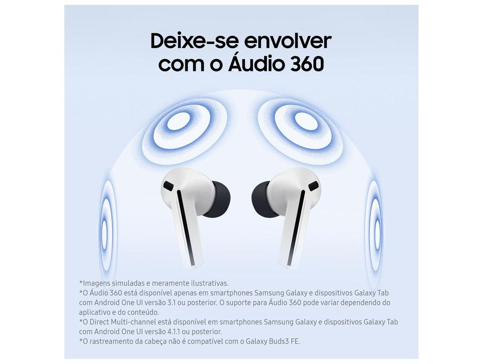 Fone de Ouvido Samsung Buds3 FE com Microfone Cancelamento Ativo de Ruído Esportivo Intra-auricular True Wireless Preto - 7