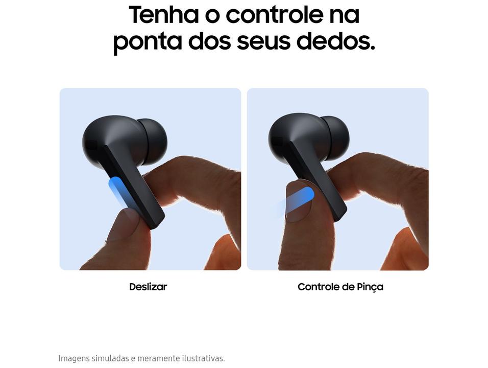 Fone de Ouvido Samsung Buds3 FE com Microfone Cancelamento Ativo de Ruído Esportivo Intra-auricular True Wireless Preto - 9
