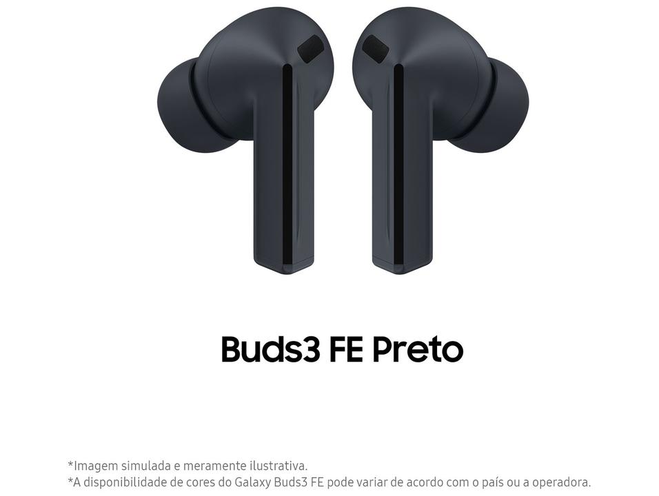 Fone de Ouvido Samsung Buds3 FE com Microfone Cancelamento Ativo de Ruído Esportivo Intra-auricular True Wireless Preto - 1