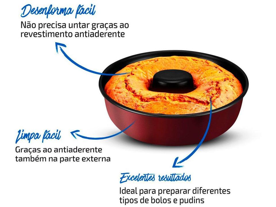Forma de Bolo de Alumínio Redonda Antiaderente 24cm Rochedo Perfeito - 9