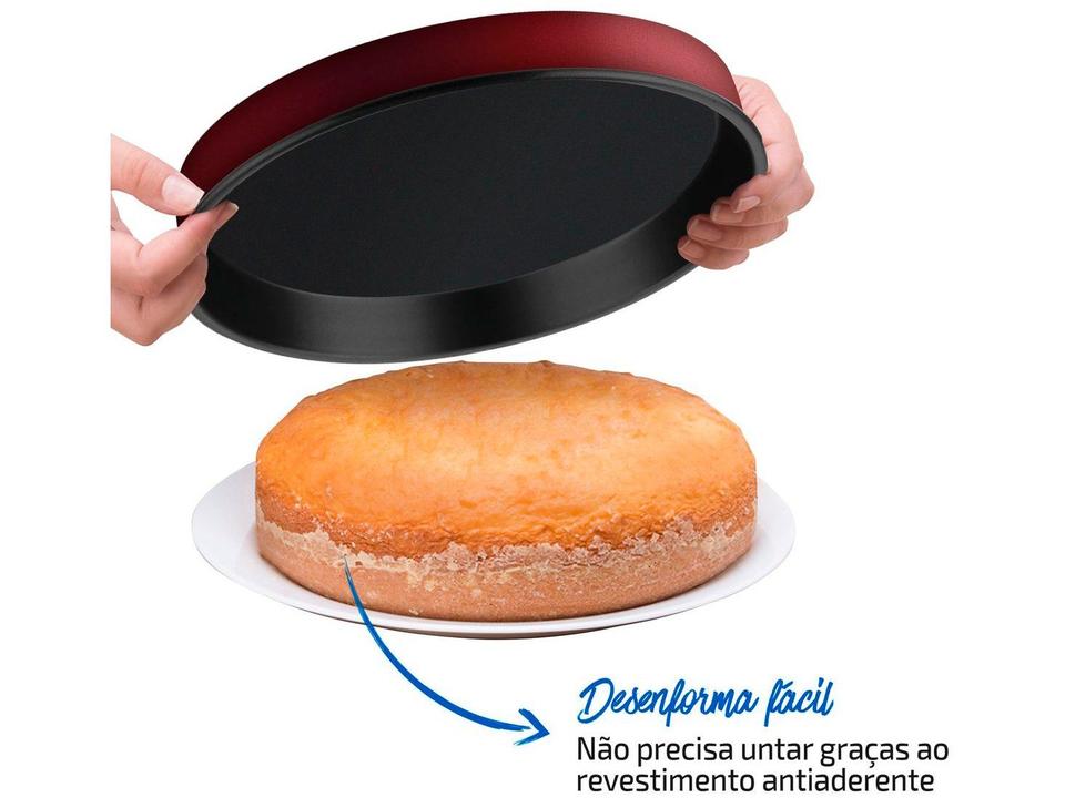 Forma de Bolo de Alumínio Redonda Antiaderente 30cm Rochedo Perfeito - 10