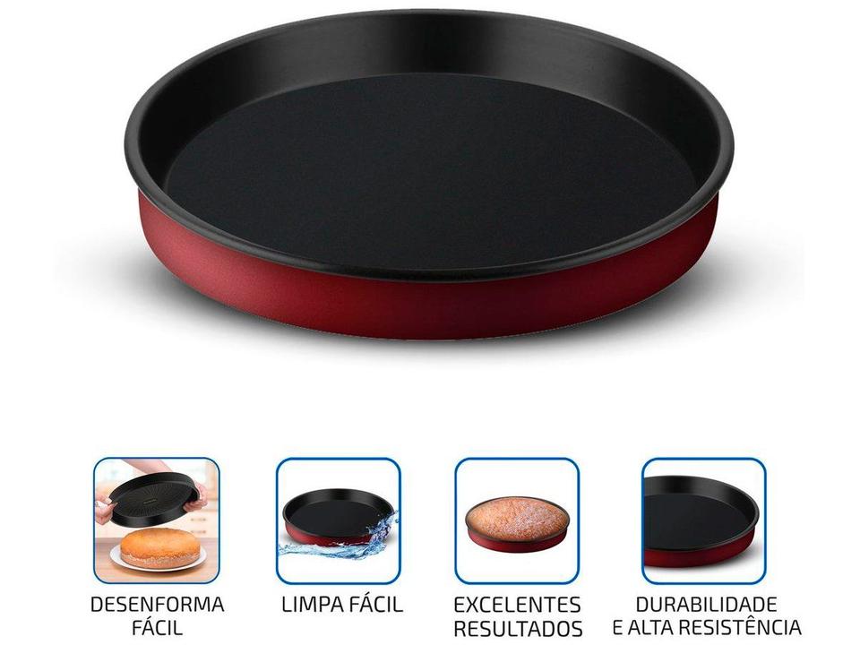 Forma de Bolo de Alumínio Redonda Antiaderente 30cm Rochedo Perfeito - 8