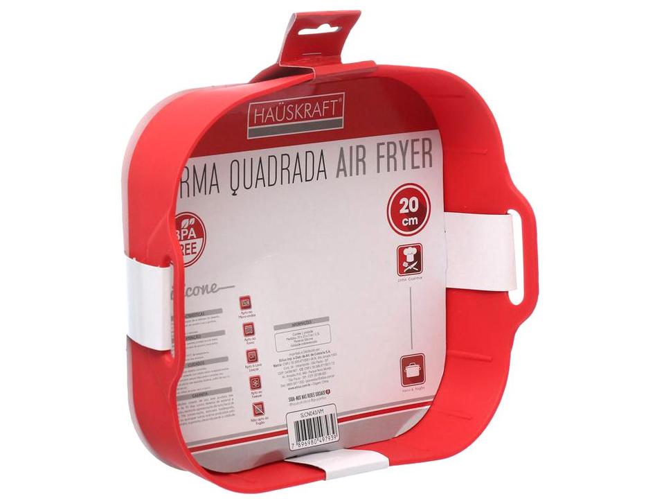 Forma para Air Fryer de Silicone Quadrada Antiaderente com Alças Hauskraft - 1