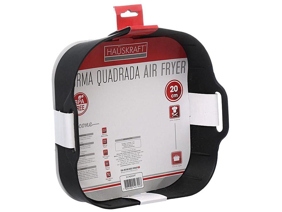 Forma para Air Fryer de Silicone Quadrada Antiaderente com Alças Hauskraft - 1