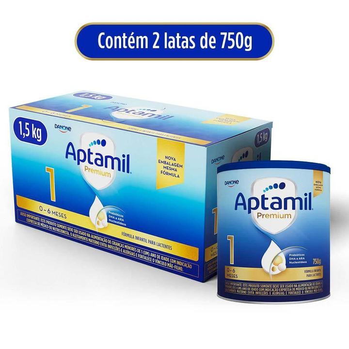 Fórmula Infantil Aptabox Premium 1 Sabor Original Aptamil 750g Cada 2 Unidades - 1
