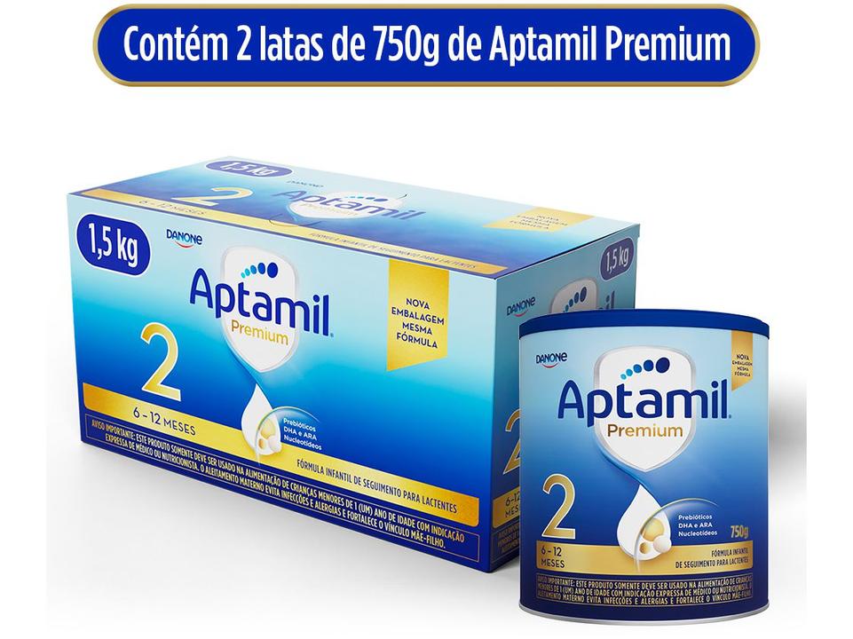 Fórmula Infantil Aptabox Premium 2 Sabor Original Aptamil 750g Cada 2 Unidades - 2