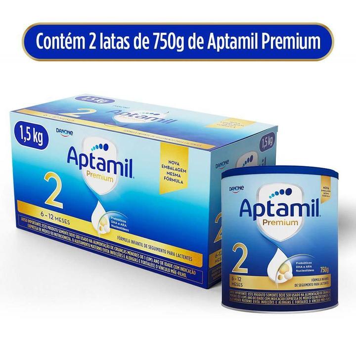 Fórmula Infantil Aptabox Premium 2 Sabor Original Aptamil 750g Cada 2 Unidades - 1