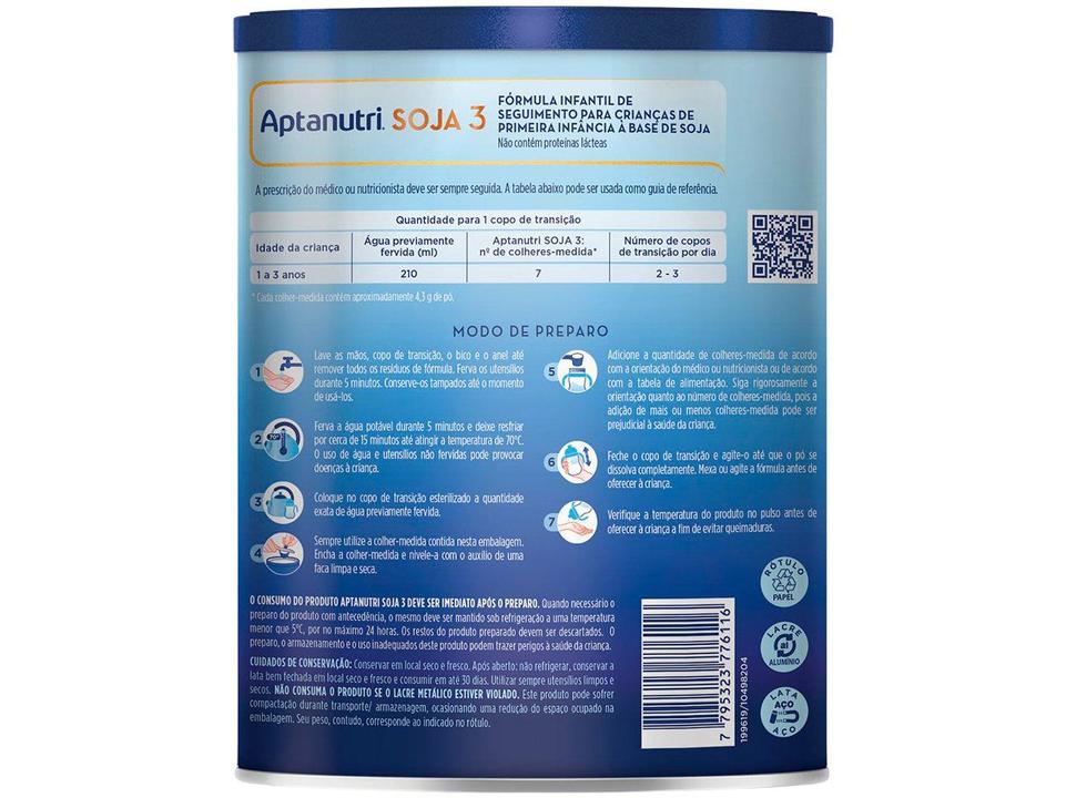 Fórmula Infantil Aptanutri Soja 3 800g - 3