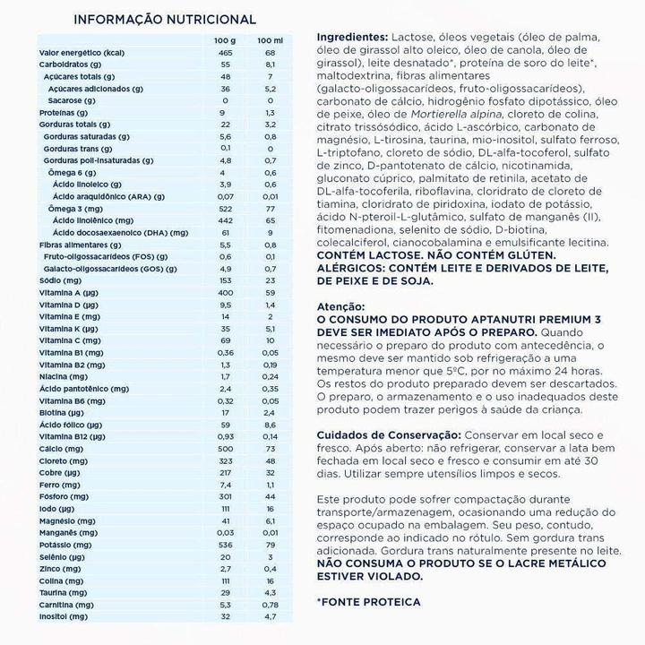 Fórmula Infantil Premium Aptanutri 800g 4 Unidades - 3