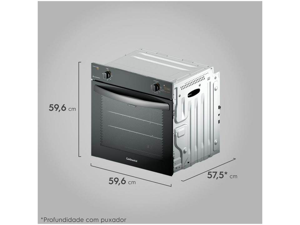 Forno a Gás de Embutir Continental 80L Preto OC8GM - 4