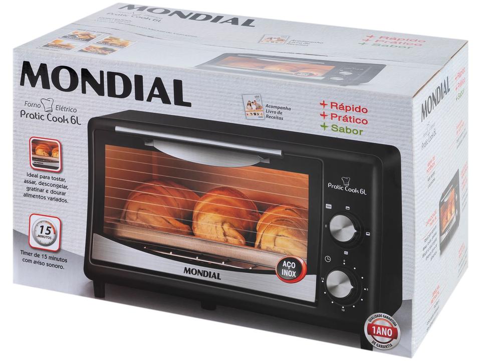 Forno Elétrico Bancada Mondial 6L Cor Pratic Cook - 9