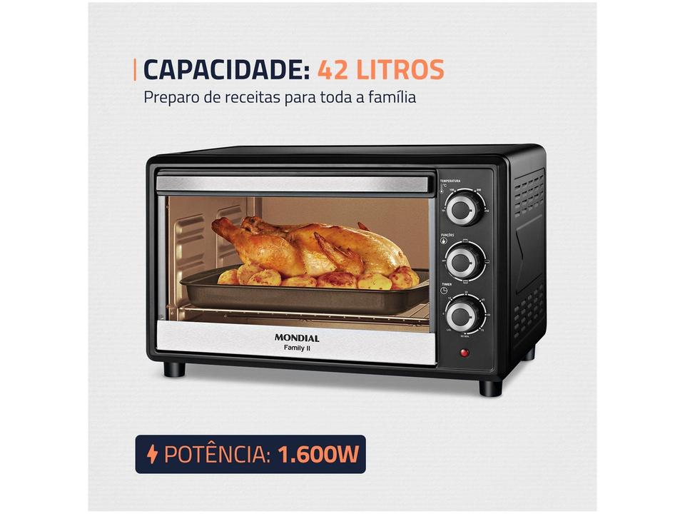 Forno Elétrico de Bancada Mondial com Timer 42L - 2
