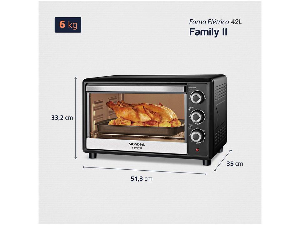 Forno Elétrico de Bancada Mondial com Timer 42L - 6