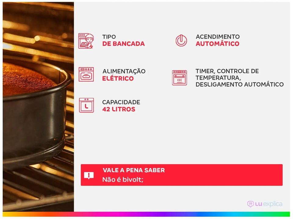 Forno Elétrico de Bancada Mondial com Timer 42L - 1