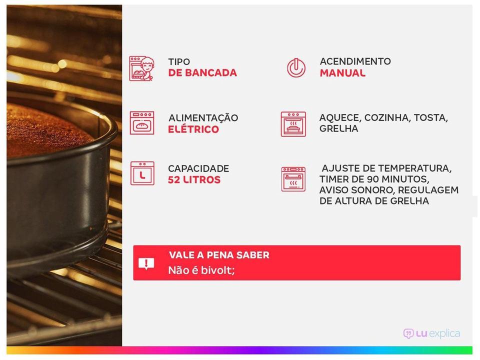 Forno Elétrico de Bancada Mondial com Timer - 1
