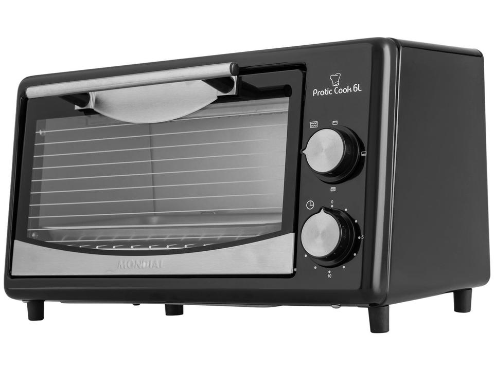 Forno Elétrico de Bancada Mondial com Timer 6L Preto Pratic Cook FR-09 - 8