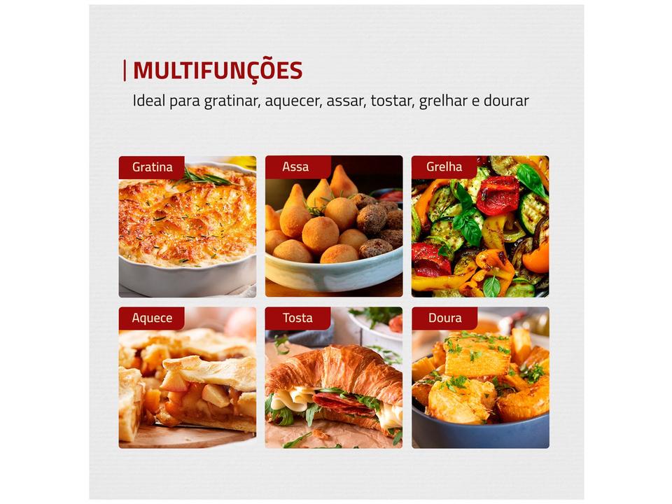 Forno Elétrico de Bancada Mondial com Timer 6L Preto Pratic Cook FR-09 - 3